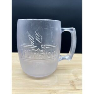 Vintage 90's Winston Cigarettes Clear Hard Plastic Promotional Coffee Mug